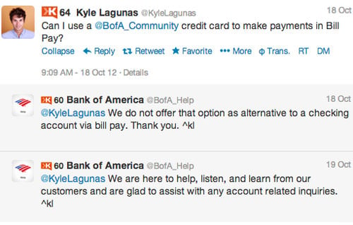 Kyle BankofAmerica Interact 4 Customer Service Lessons from the Biggest Brands on Twitter