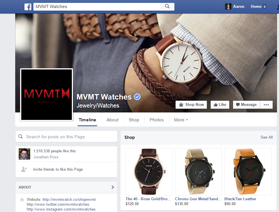 MVMT Facebook page strategy
