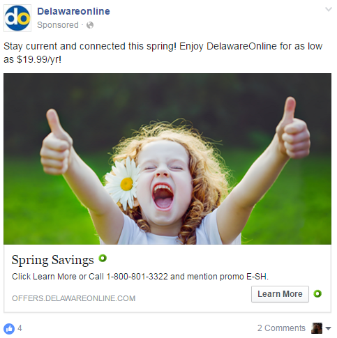 PPC DelawareOnline ad