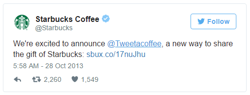 Starbucks Twitter promotion
