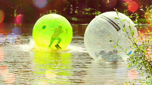person inside bubble