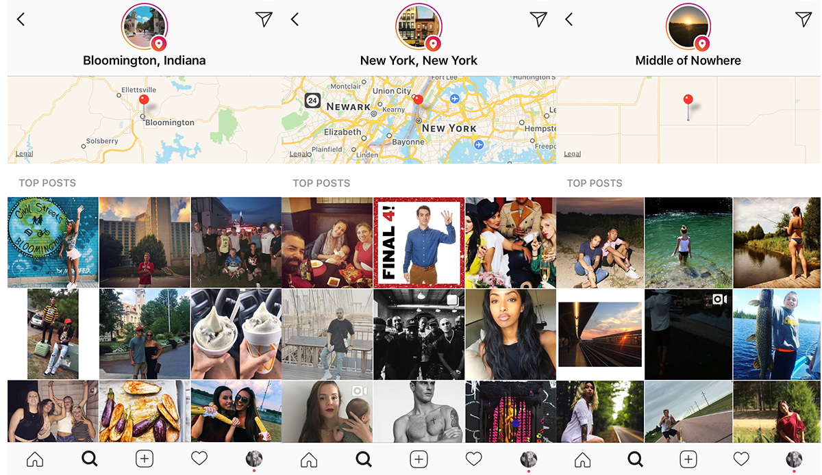 Geographic hashtags in Instagram Stories