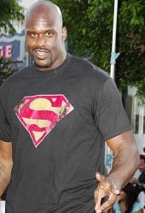 Shaq in a superman shirt