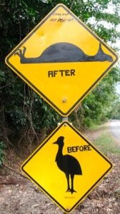 Emu crossing signs