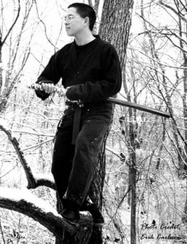 There goes Chris Penn standing on a tree. N-I-N-J-A-I-N-G