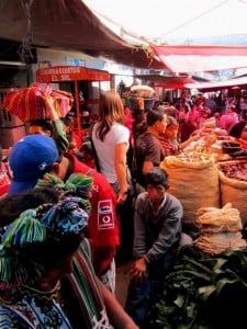 Sheena Navigates the Market in Nebaj, Guatemala