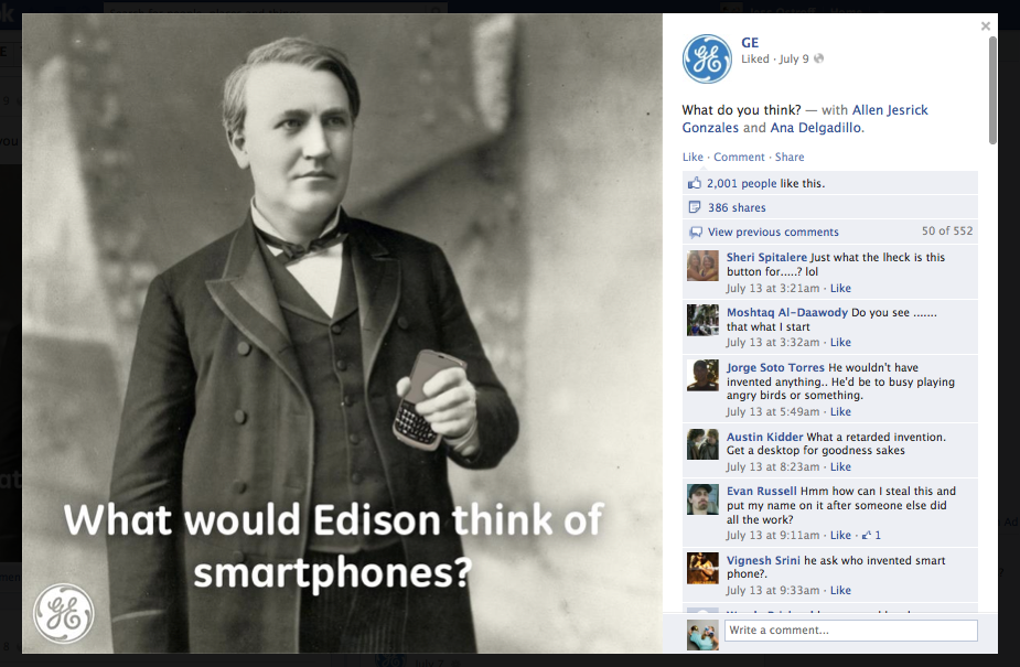 Funny and relevant Facebook updates from GE