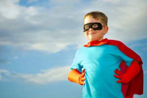 Child in super hero attire