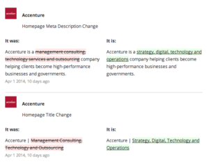 Accenture homepage meta description revisions