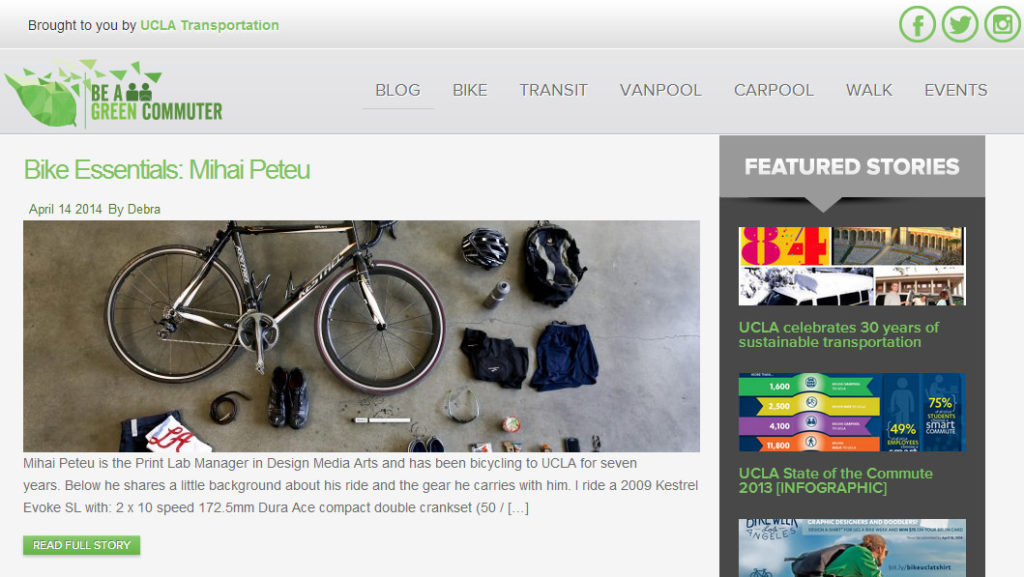 Be A Green Commuter website