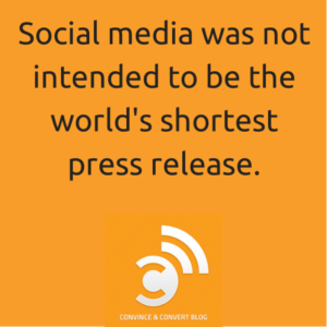 Social media was not intended to be the world's shortest press release