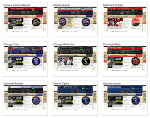 MLB teams websites