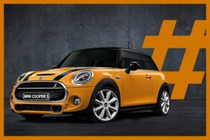 Orange mini cooper