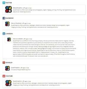 QuadGraphics for social media platforms