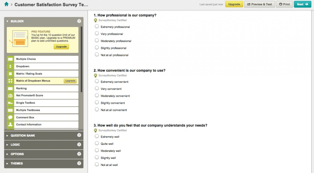 Survey Template - SurveyMonkey