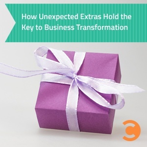 A purple wrapped gift