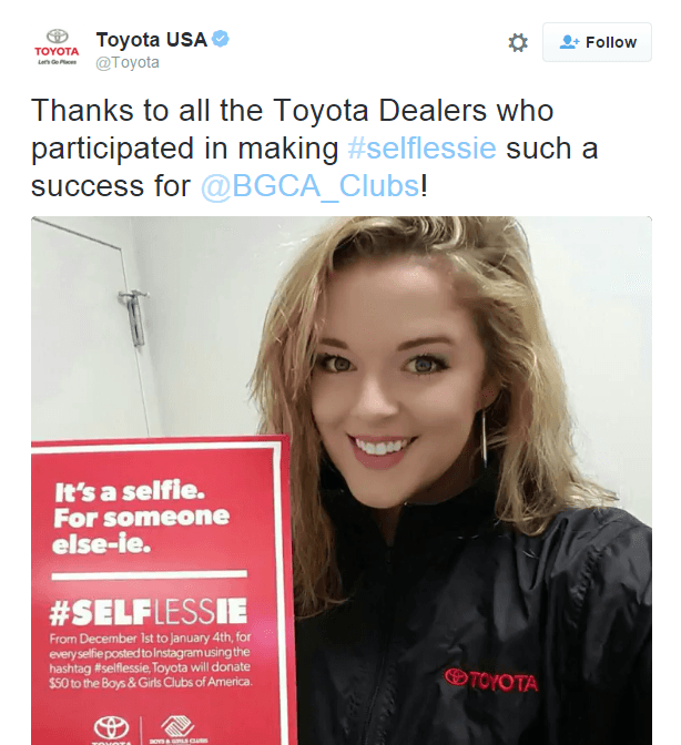 Toyota employee selfie