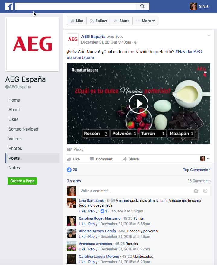 AEG Facebook Live Poll and Sweepstakes