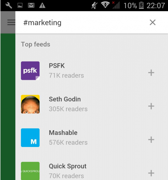 Browse online publications with Feedly