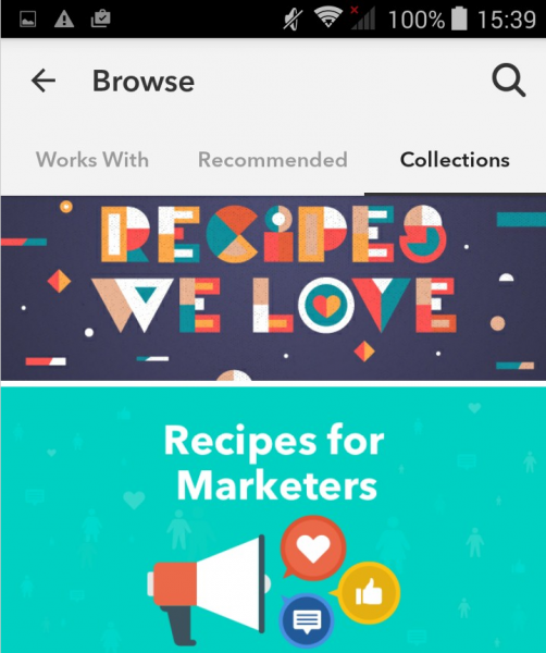 Create recipes with IFTTT