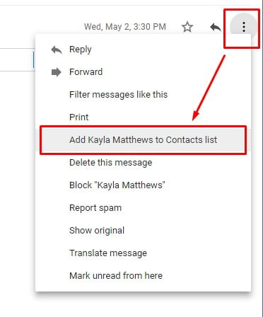 add address to contacts gmail