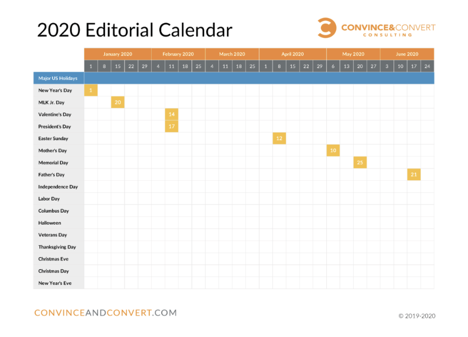 Editorial Calendar Example