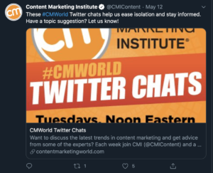 Content Marketing World Twitter Chat