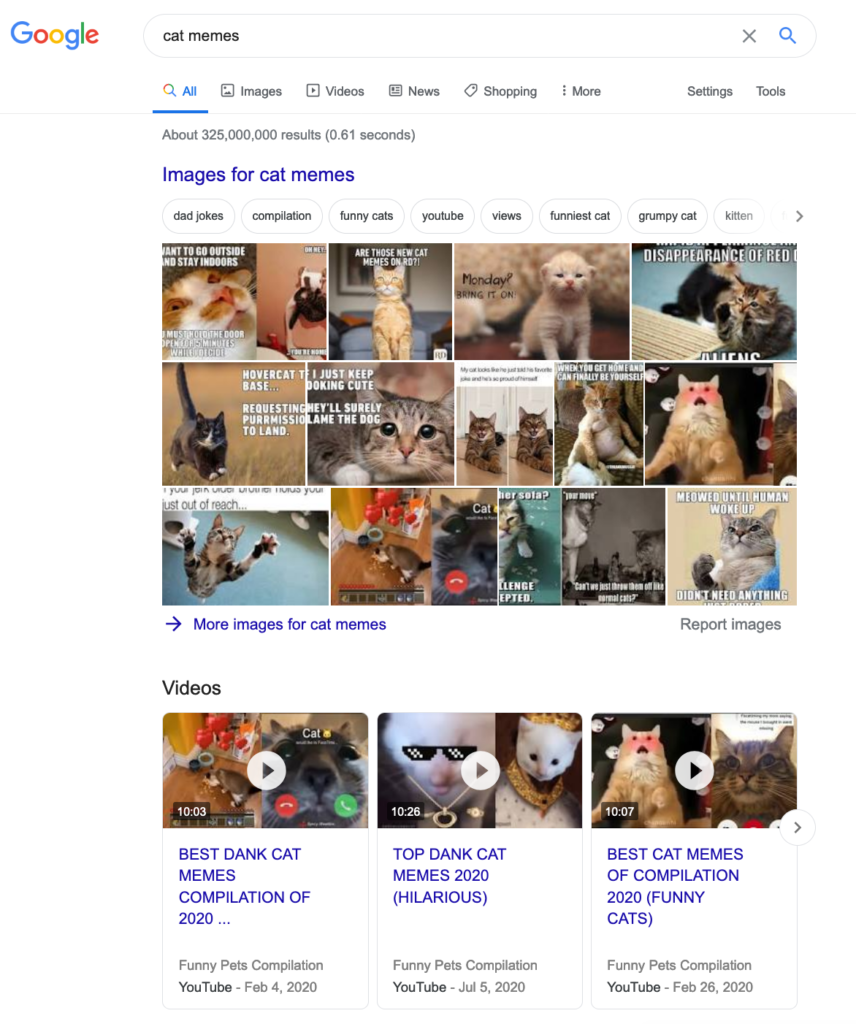 clickable search results example