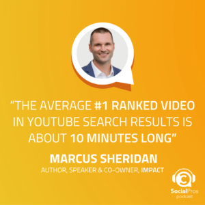 “The average #1 ranked video in YouTube search results is about 10 minutes long”