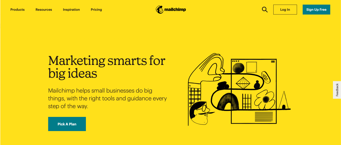 Example of Illustration in Content Marketing from Mailchimp