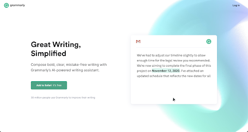 Screenshot of Grammarly