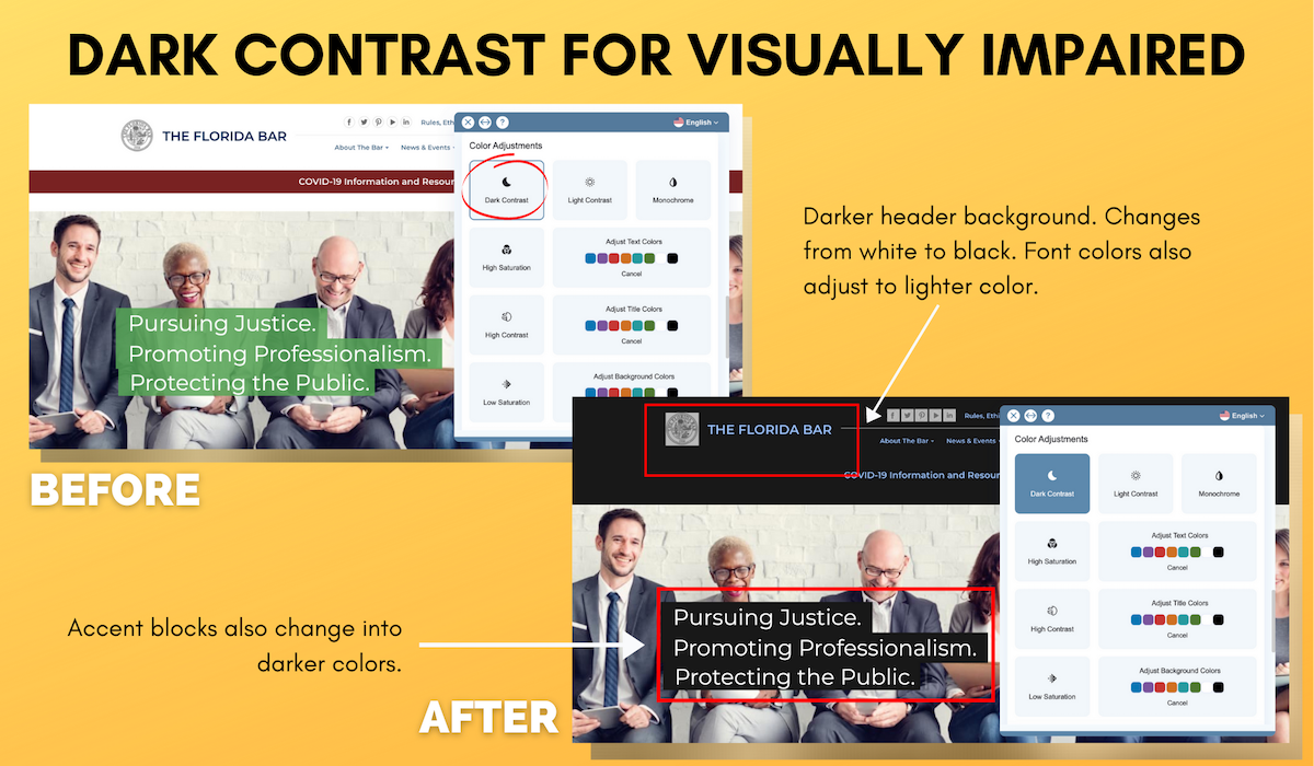Dark Contrast for Visually Impaired