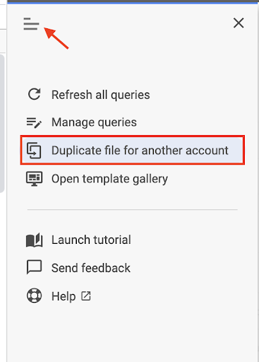 The duplicate file from another account option
