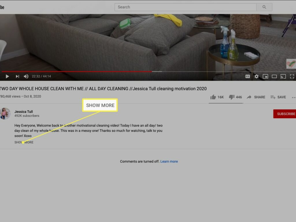 YouTube Show More link