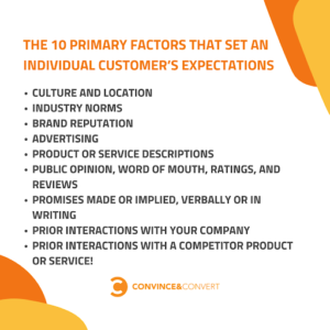 10 factors of customer expectations