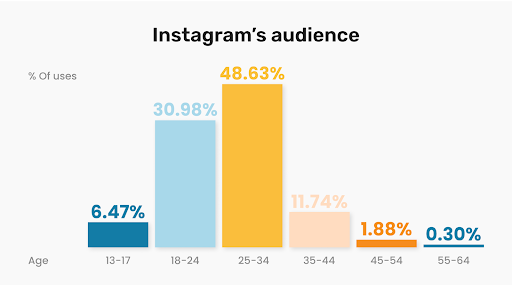 Instagram's audience percentage