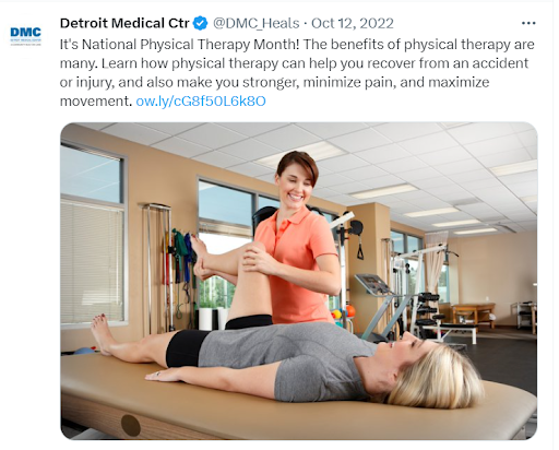 Detroit Medical Center Twitter example