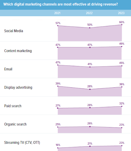 Which digital marketing channels are most effective at driving revenue