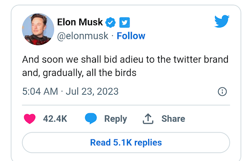 Elon Musk Twitter rebrand